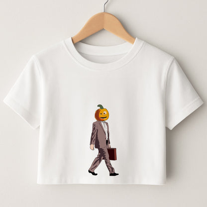 Dwight Pumpkin Head Crop Top