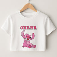 Pink Alien Ohana Crop Top