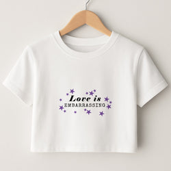 Love Is Embarrassing Note Crop Top