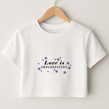 Love Is Embarrassing Note Crop Top