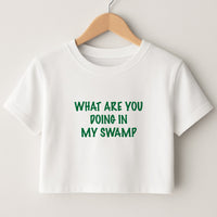 What Are You Doing In My Swamp - Green Ogre Crop Top