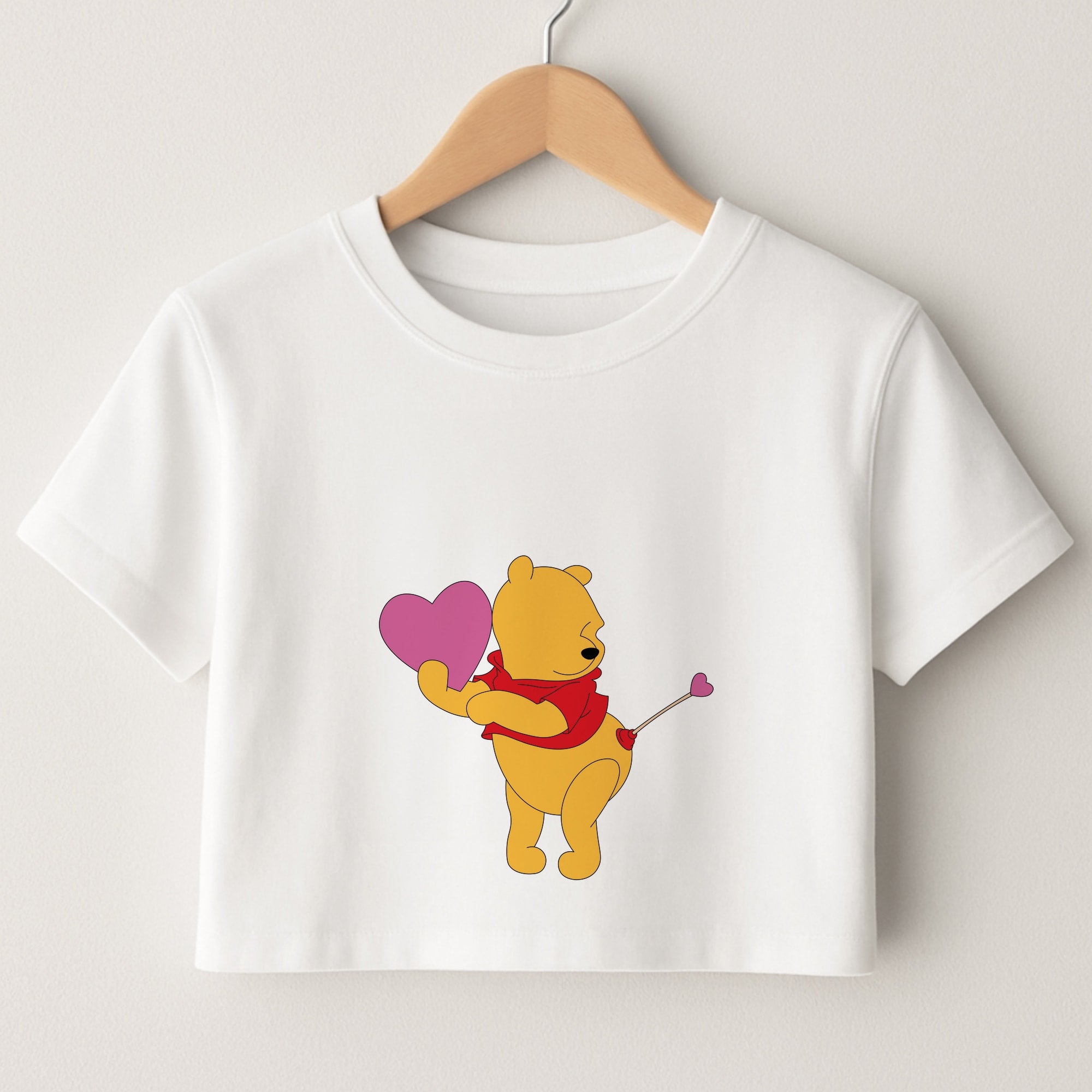 Cupid Pooh Valentine's Crop Top