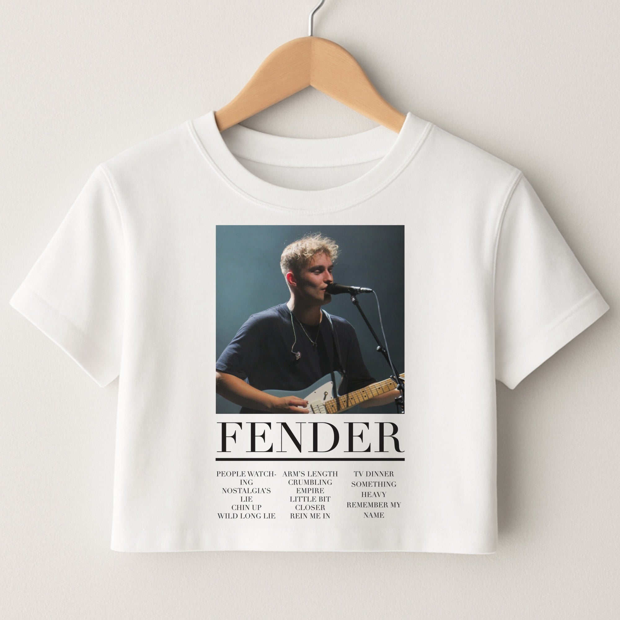 Fender Orange Song List Crop Top