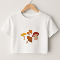Mushroom Pattern - Autumn  Crop Top