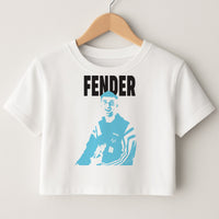 Fender Silhouette Blue Crop Top