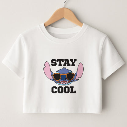 Stay Cool Blue Alien Crop Top