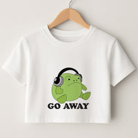 Go Away Grumpy Frog  Crop Top