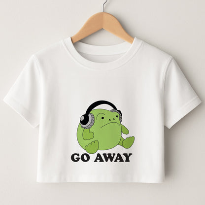 Go Away Grumpy Frog  Crop Top