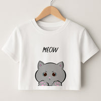 Grey Kitty - Cats Crop Top