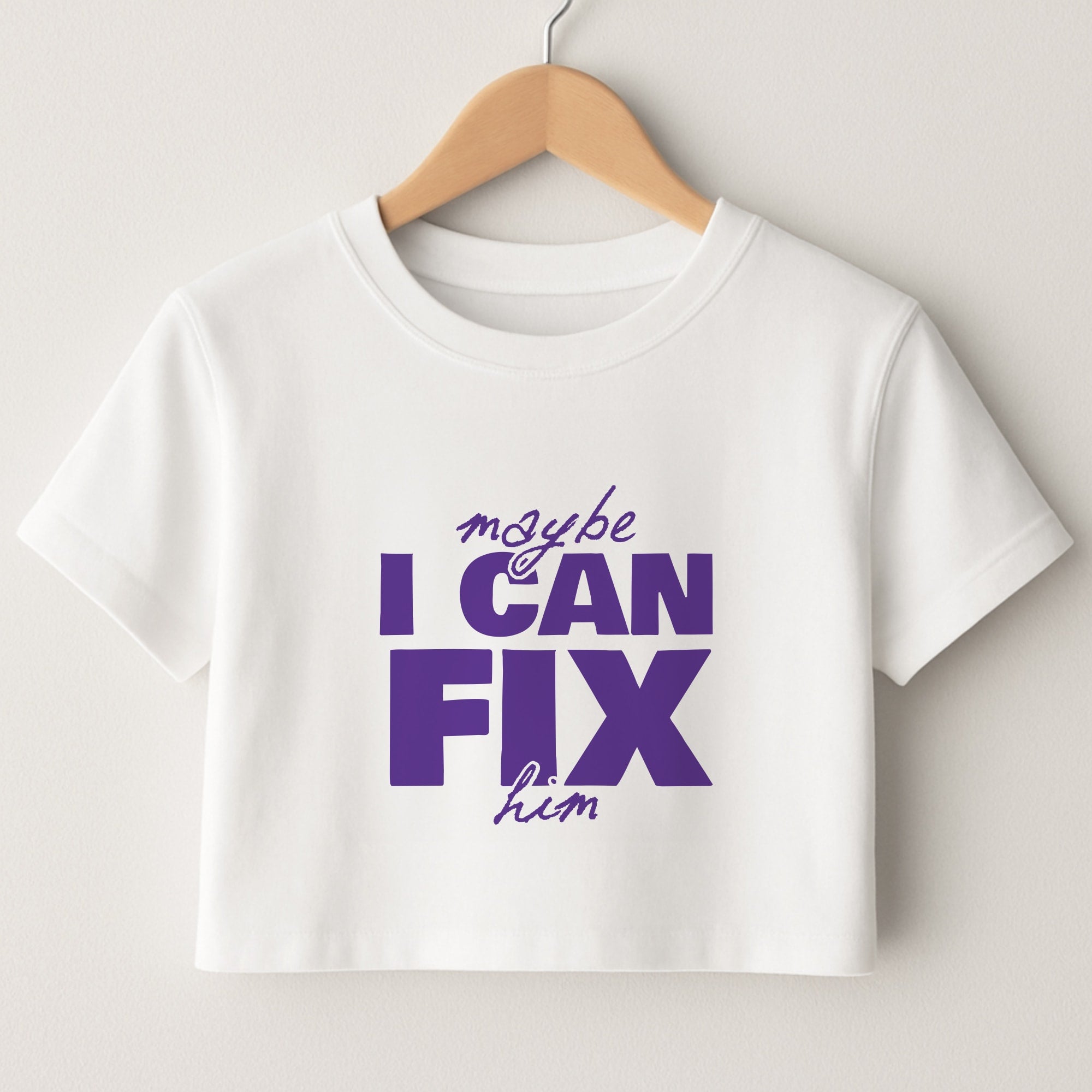 Maybe I Can Fix Him Purple Crop Top