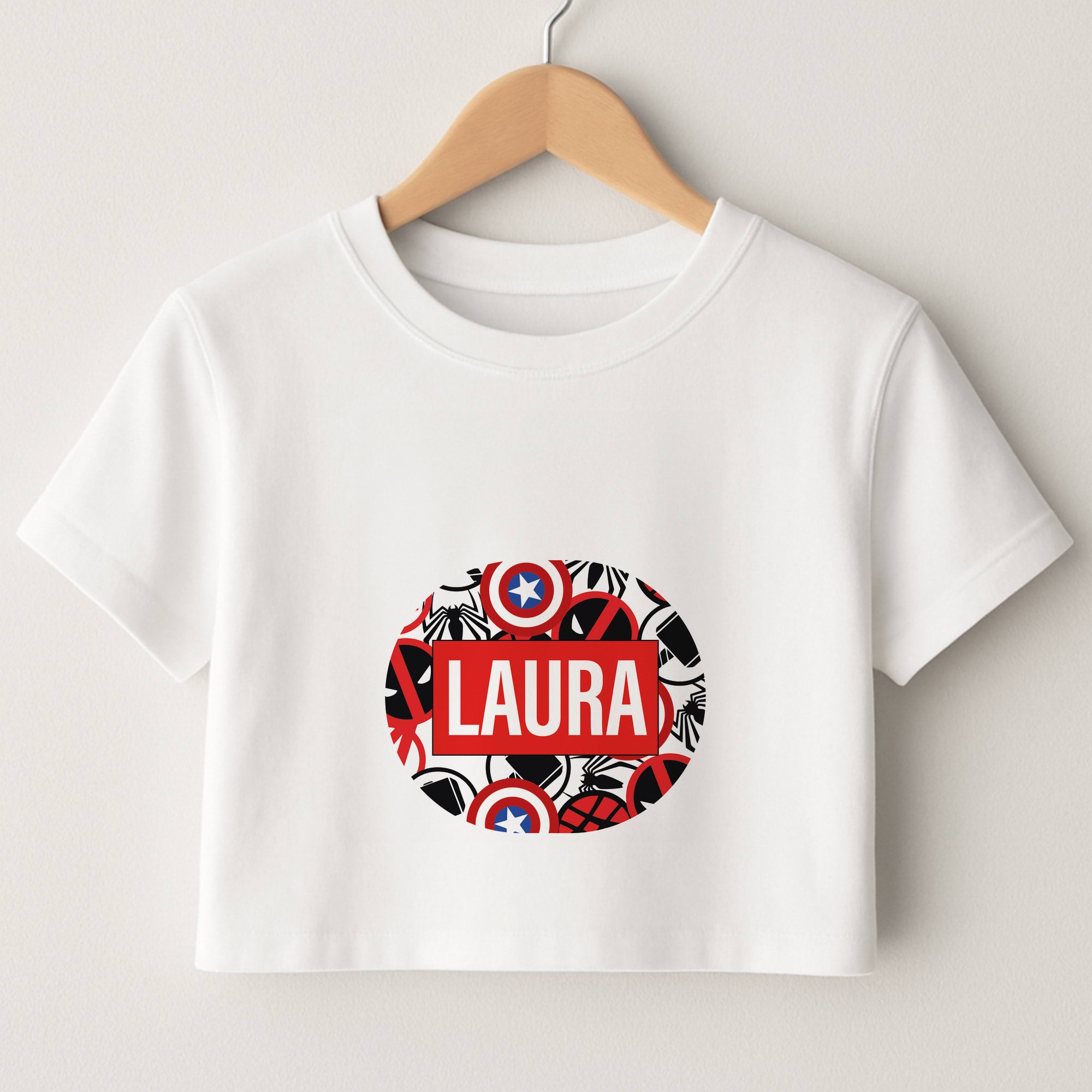Collage - Personalised Superhero Comic Crop Top