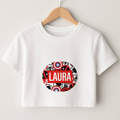 Collage - Personalised Superhero Comic Crop Top
