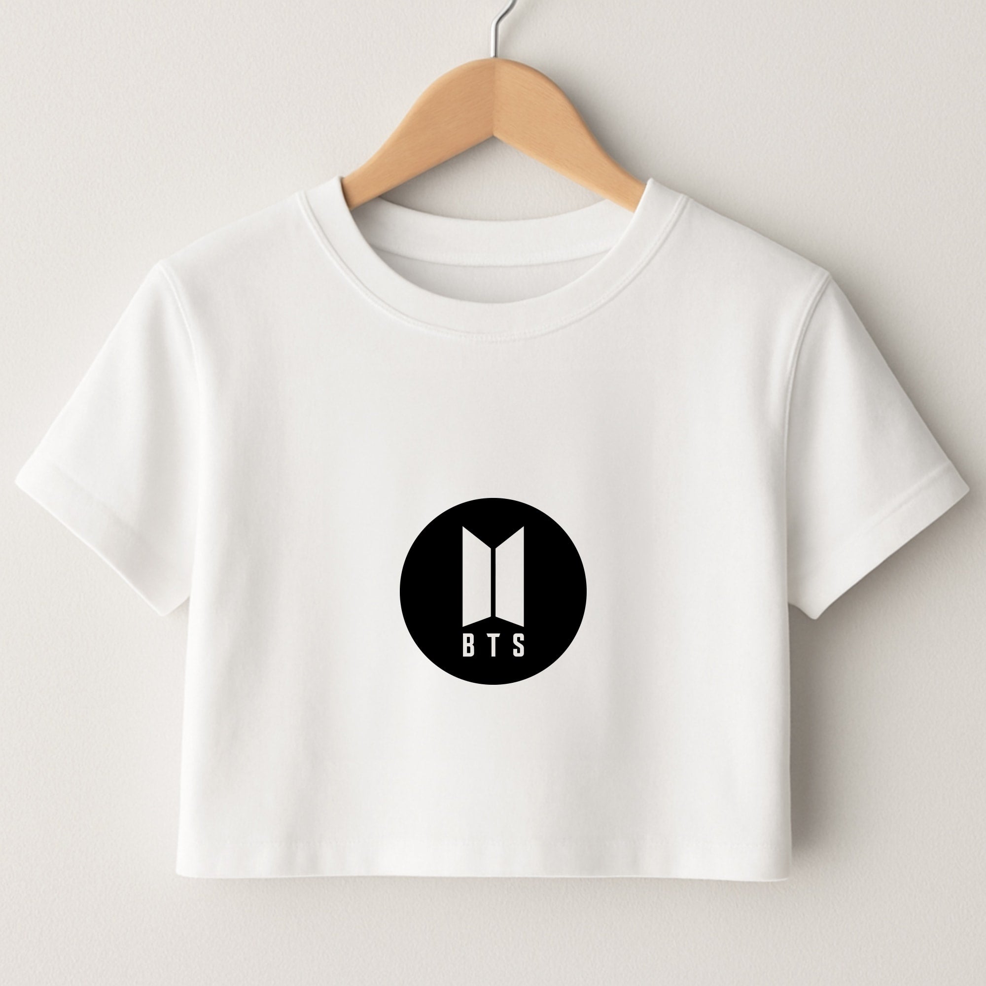 BTS logo Black - K Pop Crop Top