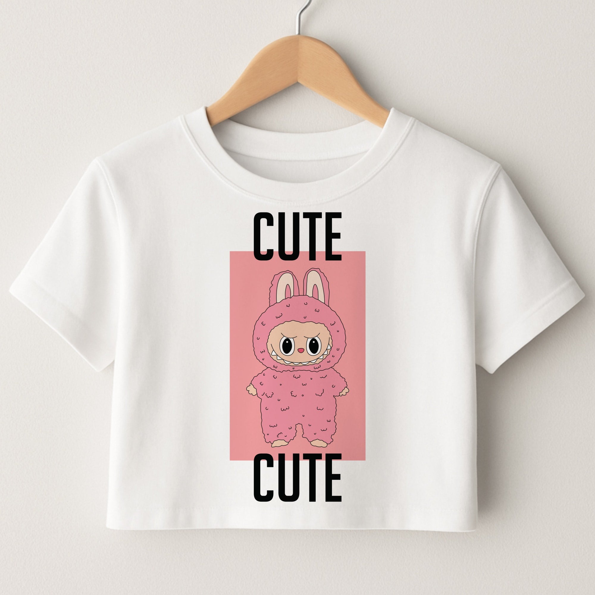 Cute Pink Monster Crop Top