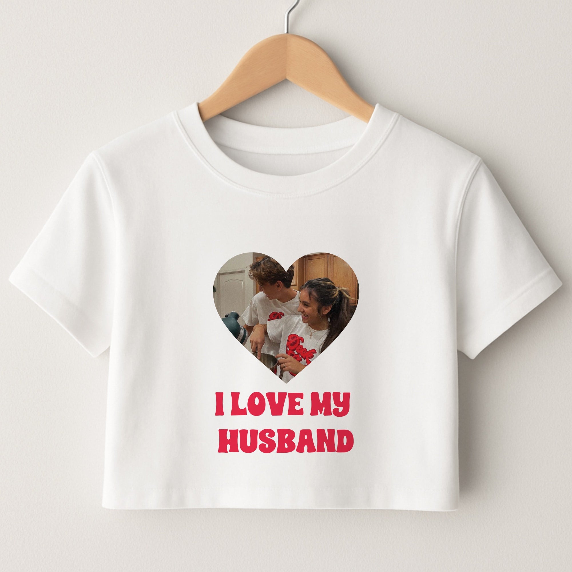 I Love My Husband - Personalised Couples Crop Top