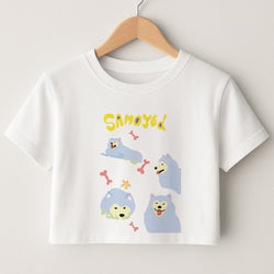 Samoyed - Dog Patterns Crop Top