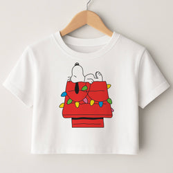Cartoon Beagle Fairylights Crop top