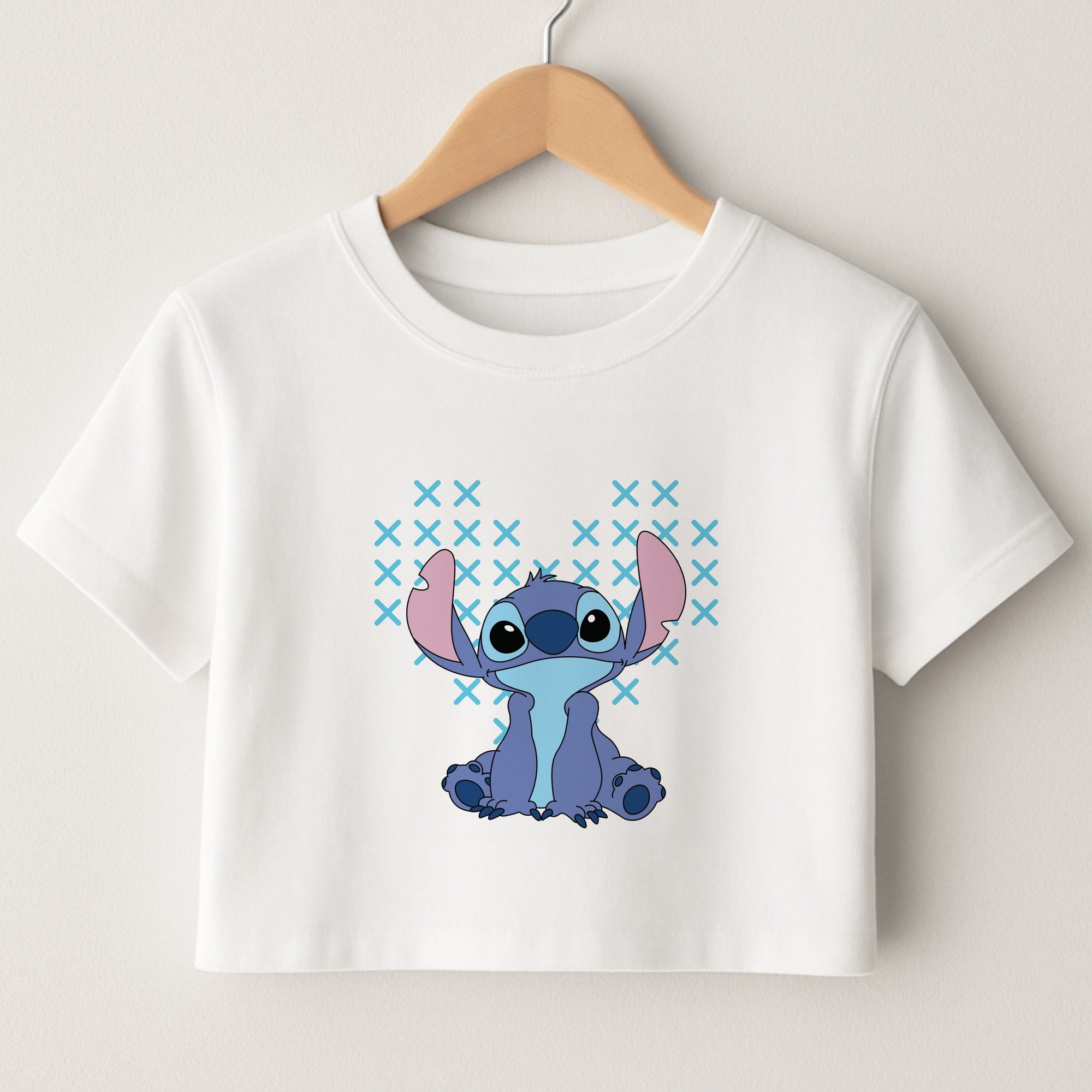 Blue Alien Hearts Crop Top