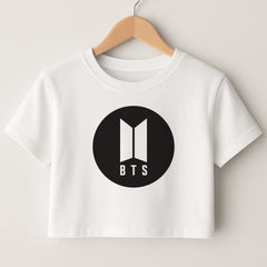 BTS logo Black - K Pop Crop Top