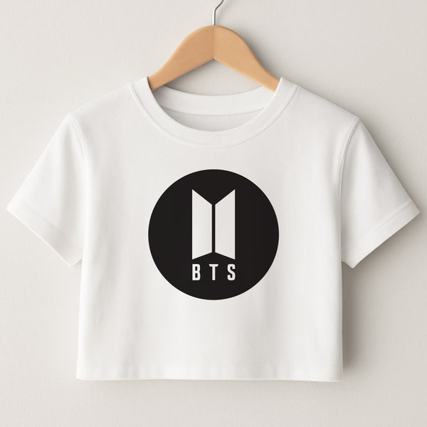 BTS logo Black - K Pop Crop Top