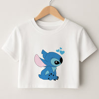Blue Hearts Alien Blue Valentine's Crop Top