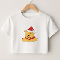 Winnie Pattern Christmas Crop Top