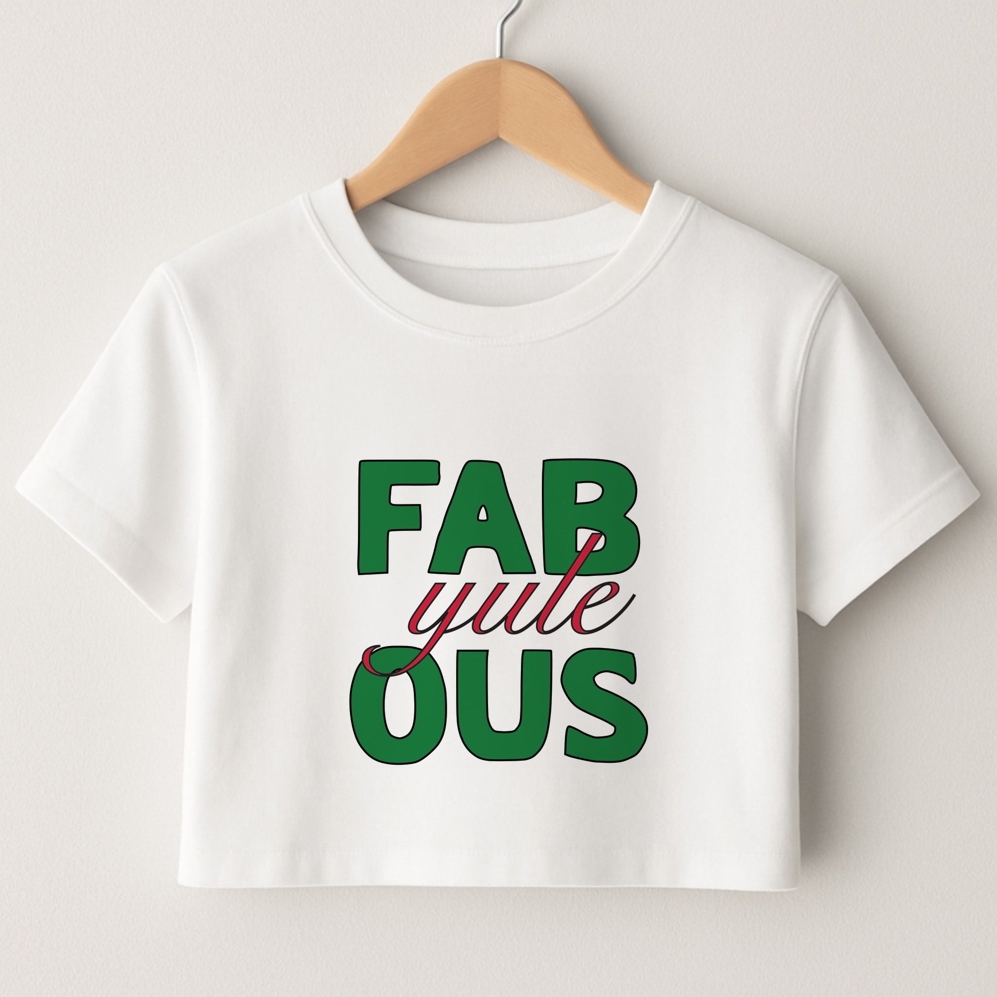 Fab-Yule-Ous Red - Christmas Puns Crop Top