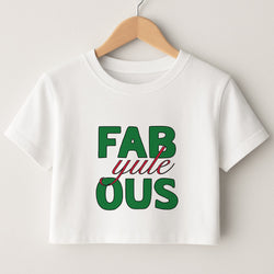 Fab-Yule-Ous Red - Christmas Puns Crop Top