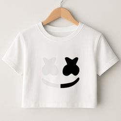 Dual Sides Helmet DJ  Crop Top