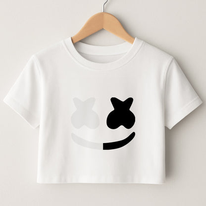 Dual Sides Helmet DJ  Crop Top