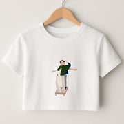 Two Men And A Dog Crop Top 1