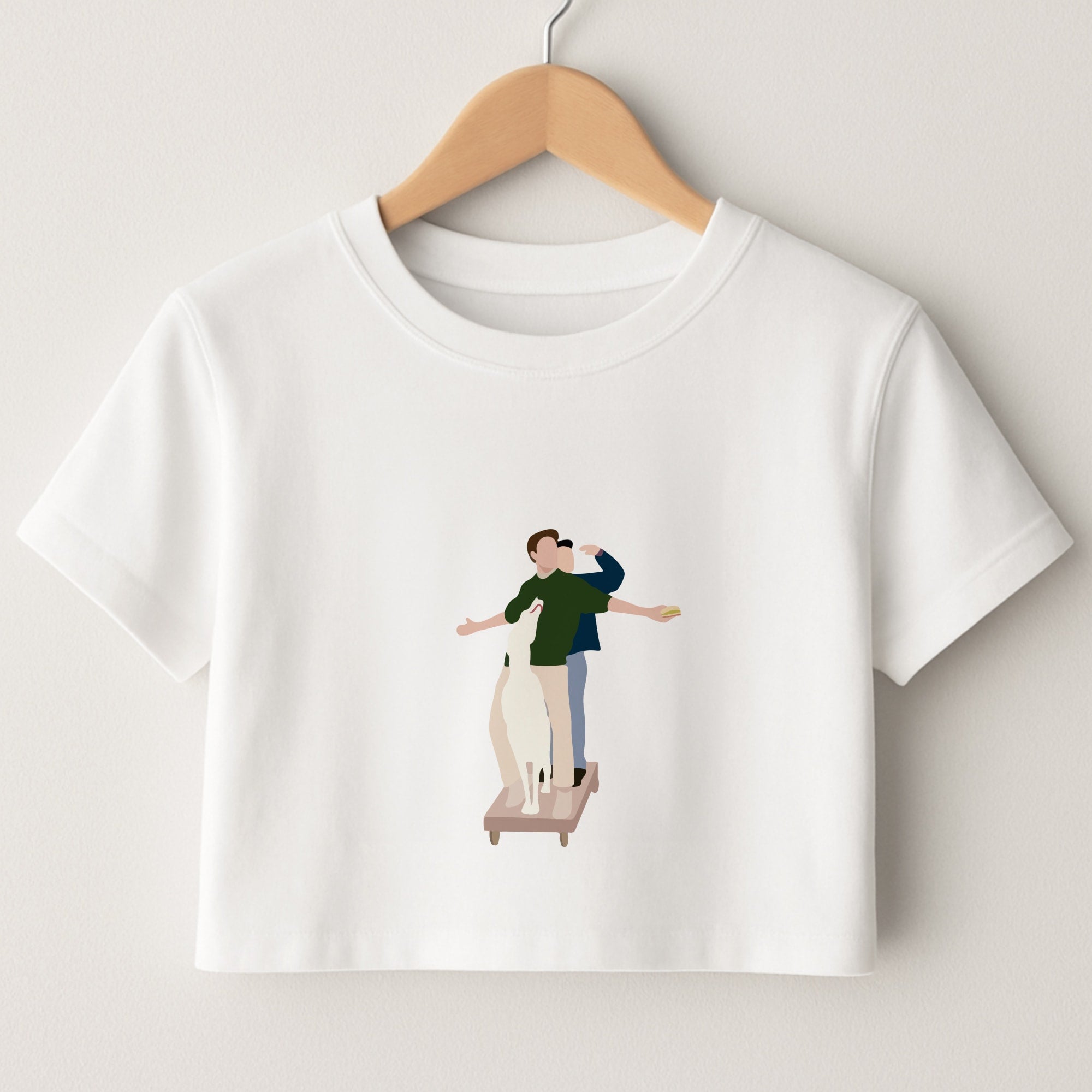 Two Men And A Dog Crop Top