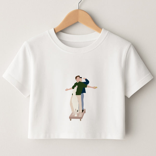 Two Men And A Dog Crop Top