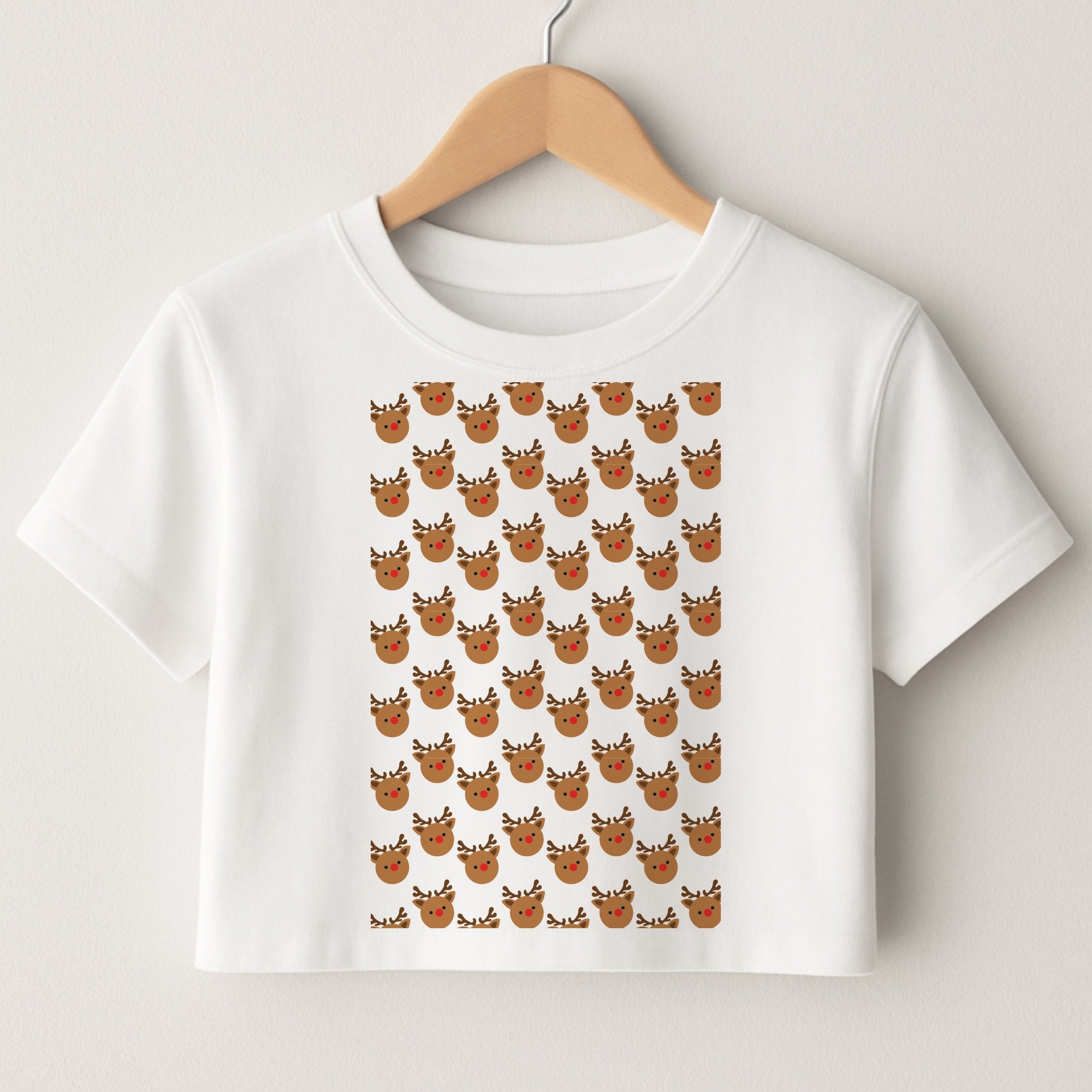 Rudolph Pattern - Christmas Patterns Crop Top