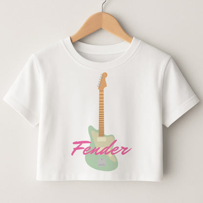 Blue Guitar Fender Crop Top