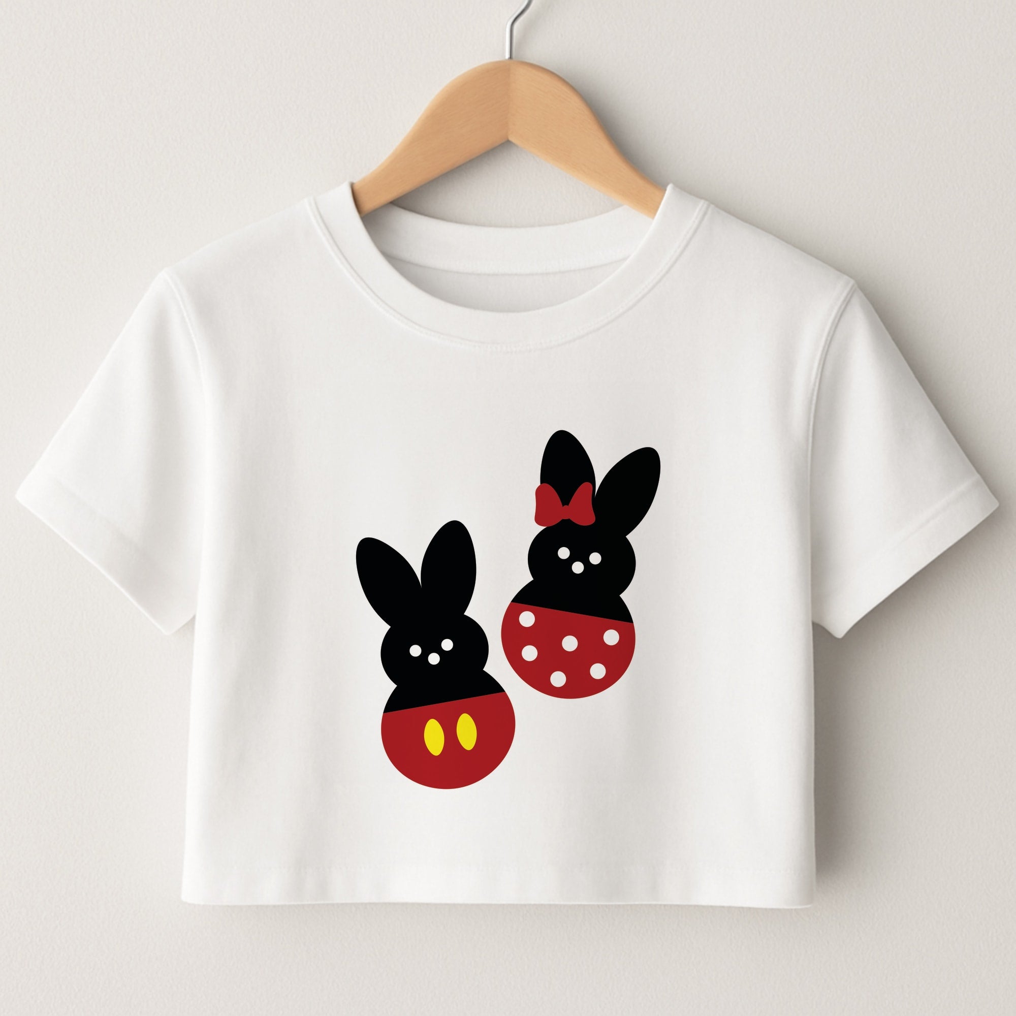 Mouse Peeps Pattern Crop Top