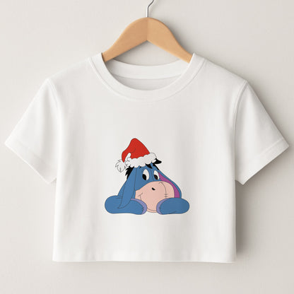 Donkey Pattern Christmas Crop Top