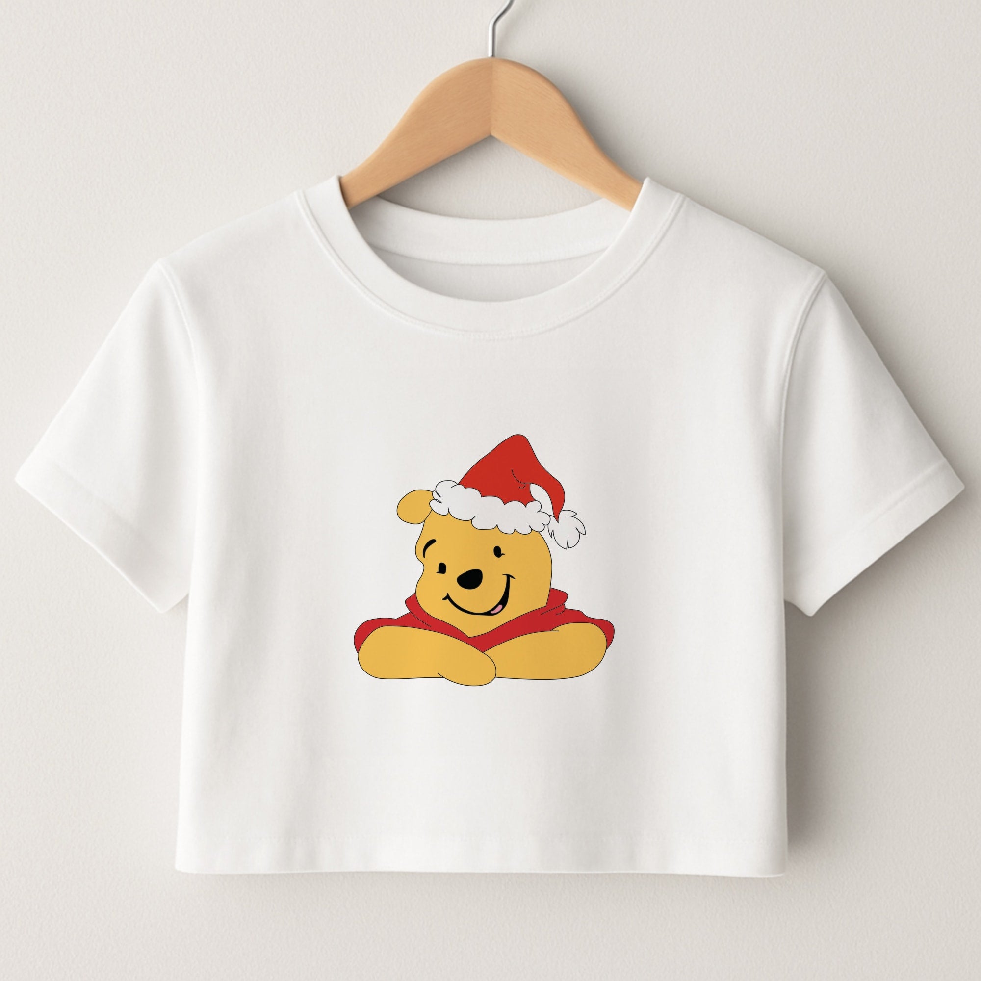 Winnie Pattern Christmas Crop Top