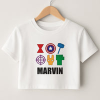 Icon Pattern - Personalised Superhero Comic Crop Top