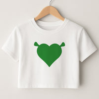 Green Ogre Heart Crop Top