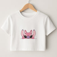 Angel Leaning - Pink Alien Crop Top