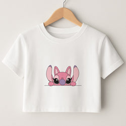 Angel Leaning - Pink Alien Crop Top