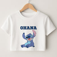 Blue Alien Ohana Crop Top