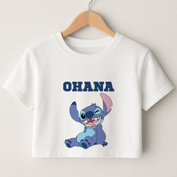 Blue Alien Ohana Crop Top