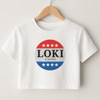 Loki For President Crop Top
