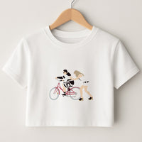 David Riding A Bike Crop Top