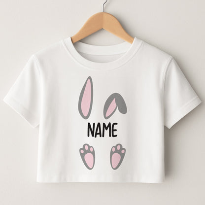 Grey Bunny Personalised Crop Top