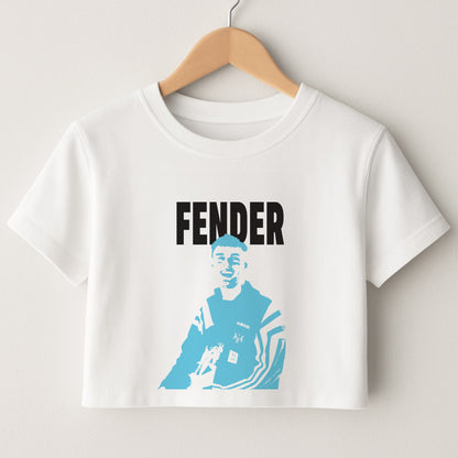 Fender Silhouette Blue Crop Top
