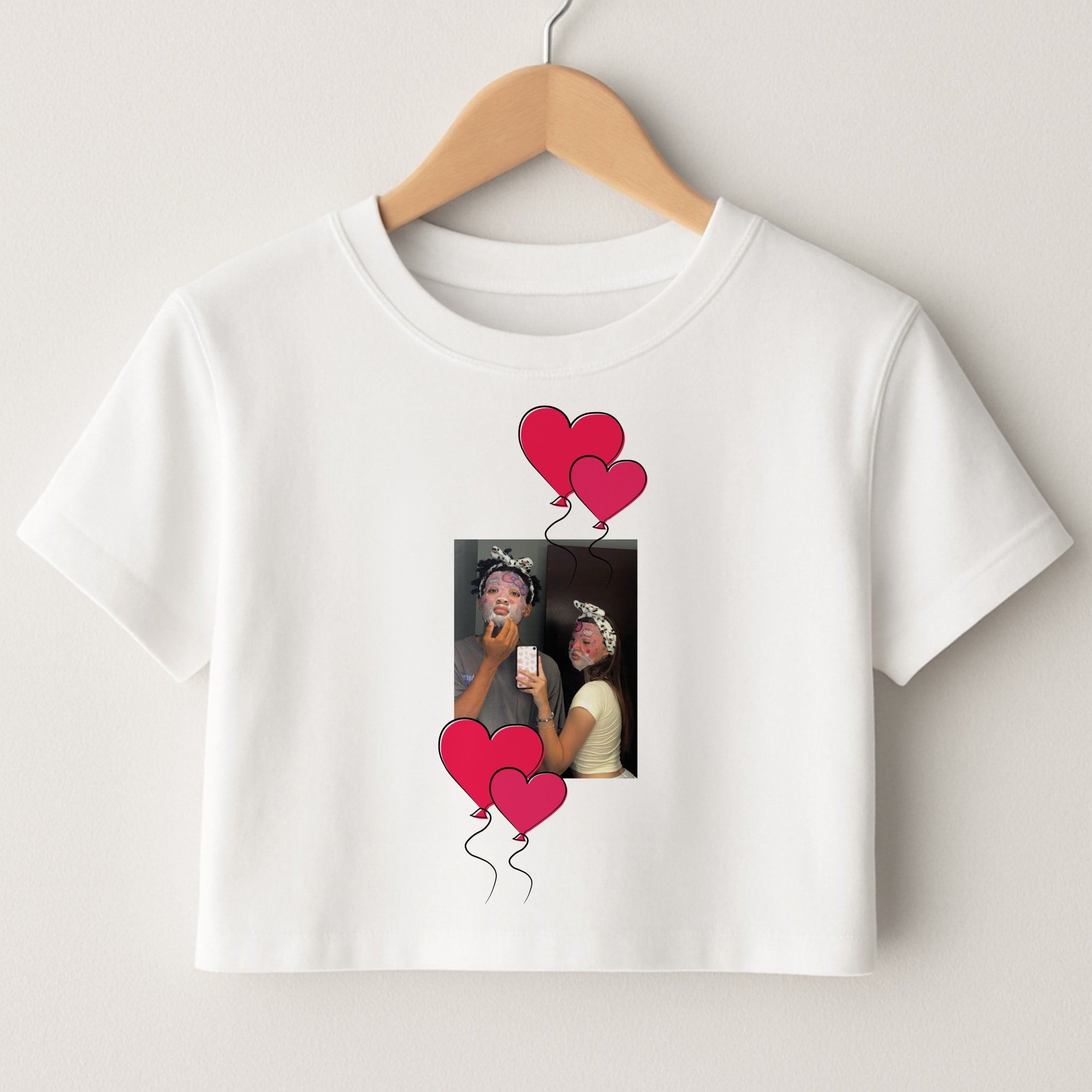 Heart Balloons - Personalised Couples Crop Top