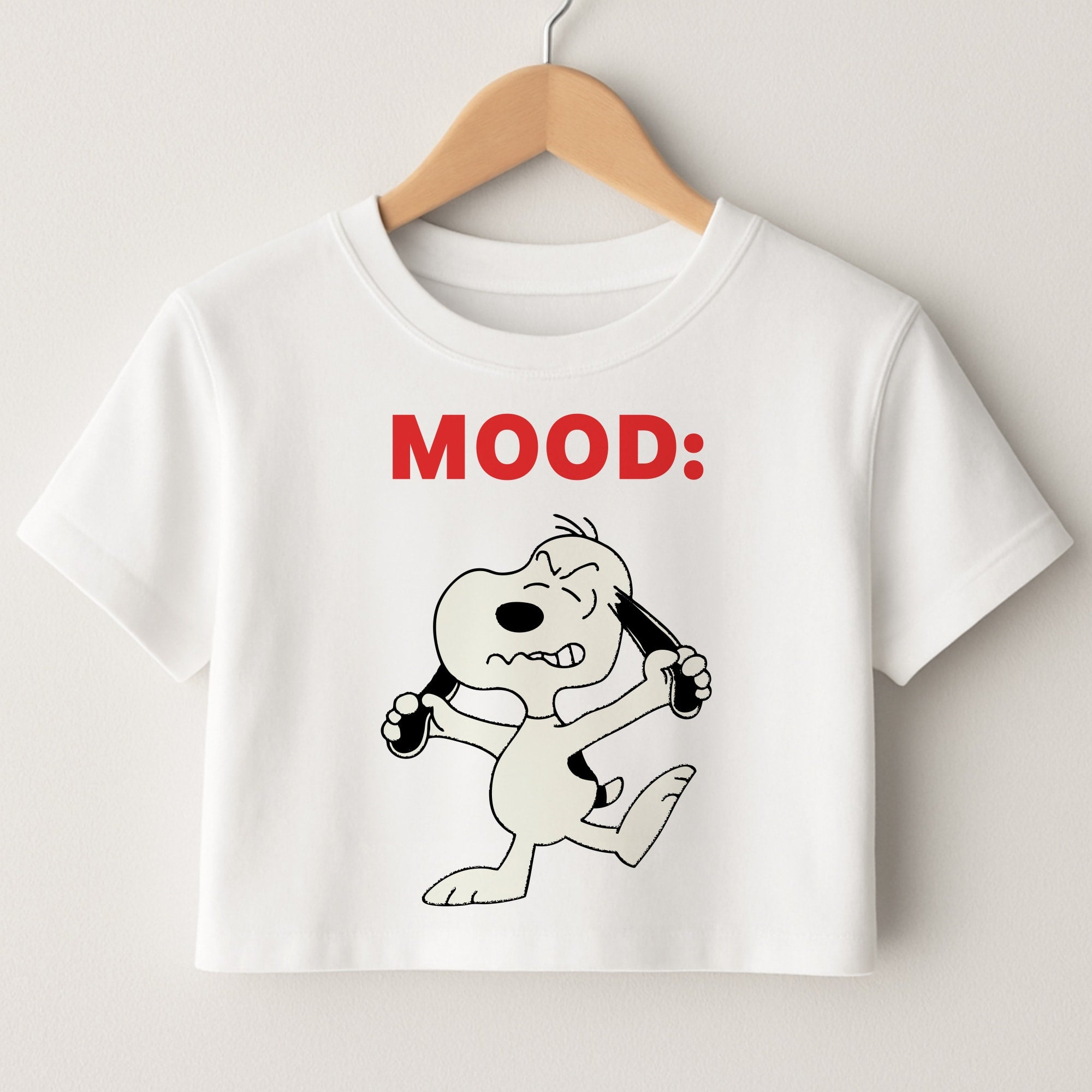 Mood Cartoon Beagle  Crop Top